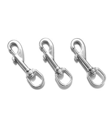 Long Buy Swivel Eye Bolt Snap Hooks, Stainless Steel 316 Marine Grade Scuba Diving Clip, Snap Bolt Trigger Chain Clip, Single Ended Trigger Clasp Pet Buckle, 80mm, 90mm, 101mm, Heavy Duty 3Pcs 80mm