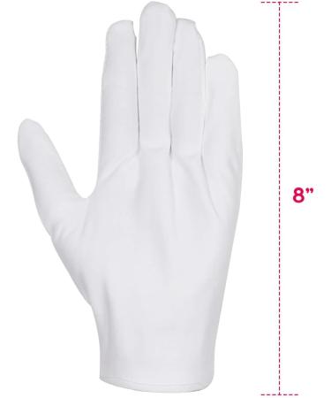Anus Cotton Gloves - 3 Pairs of White Fabric Gloves for Eczema Moisturizing & Dry Hands | Ideal for Coin Jewelry & Costume Inspection - Medium Size - Buy Online on GoSupps.com