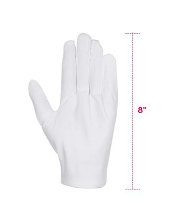 Anezus 12 Pairs Cotton Gloves for Dry Hands - Medium Size | Ideal for Eczema, Moisturizing, Coin and Jewelry Handling - Buy Online on GoSupps.com