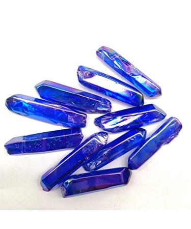 100g Blue Aura Titanium Crystal Coated Strip Quartz Rough Violet Crystal Stone Strip for Decoration