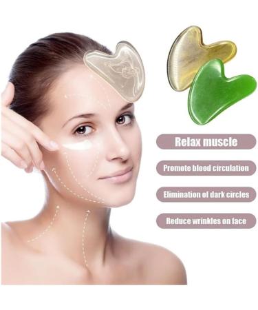 Resin Jade Gua Sha Facial Massage Tool - Green Beauty Scraping Roller for Spa Treatments - Buy Online on GoSupps.com