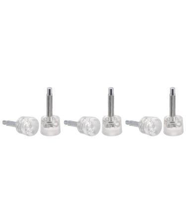 HARFINGTON 3 Pairs TPU High Heel Tips Shoes Replacement Tap Caps for Women High Heel Shoes 2.4mm Pin 7mm Round Shape Heel Repair Caps Transparent 7mm Transparent Silver Tone