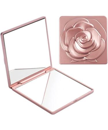 Vintage Rose Square Compact Folding Mirror Set - Double Sided Portable Travel Purse Mirror - Buy Online on GoSupps.com