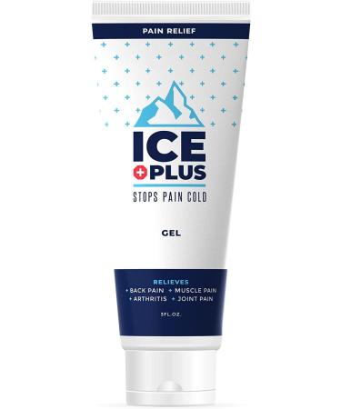 Ice Plus Pain Relief Gel | 3 oz. | All-Natural Organic Ingredients | Cooling Pain Relief for On The Go | Great for Minor Injuries Aches Pain Sports Arthritis & Physical Jobs