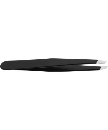 Stainless Steel Black Matte Slant Tip Eyebrow Tweezers by AURAY - Buy Online on GoSupps.com