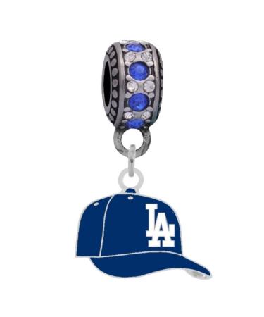 Los Angeles Dodgers Cap Charm Compatible With Pandora Style Bracelets. Can also be worn as a necklace