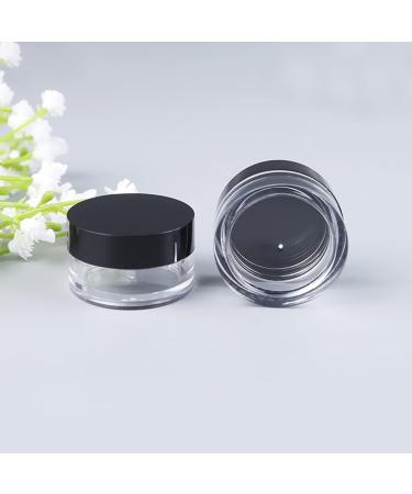 Liujzzj 10-Piece Transparent Jar Set for Cosmetics - Small Plastic Containers with Black Screw Lid & Mini Spatulas | Ideal for Lip Balm & Nail Art - Buy Online on GoSupps.com