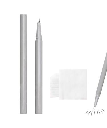 OPLISTE 2023 New Double Tip Lower Eyelash Pencil with 50PCS Cotton Pads Waterproof Liquid Eyeliner Super Slim Eye Liner (1*Brown)