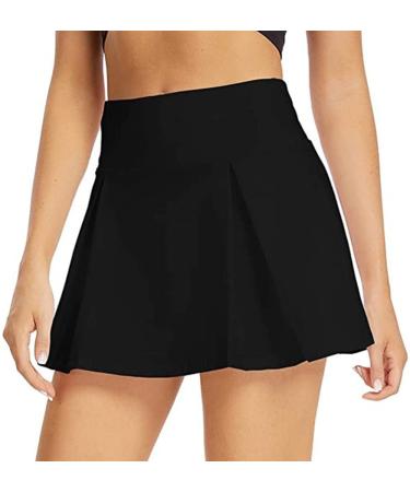 ThreeH Tennis Skirt Breathable Comfortable Sports Skirt for Running Tennis Badminton Pleated Women XS White