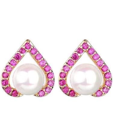 Ear Stud Earrings for Women Female Fashion Round Ear Clips Personality Love Zircon Inlaid Hollow Needle Ear Line Party Gift e Ear Studs