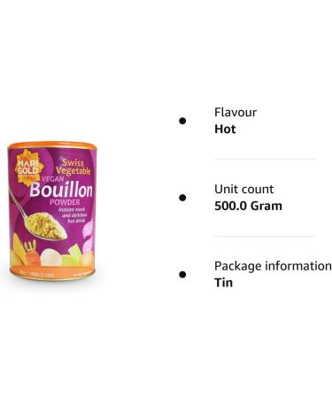 Marigold Foods Swiss Vegetable Bouillon Reduced Salt Family 500g - Hot, Pack of 1 - Buy Online on GoSupps.com