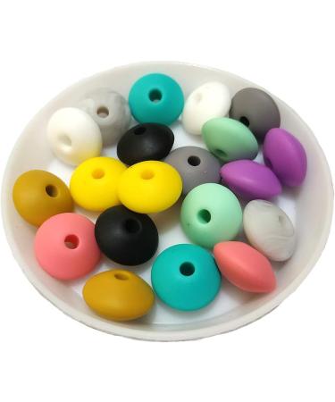 Arakierst 12mm Silicone Abacus Pearl Beads - 50pcs for DIY Pacifier Chains and Nursing Necklaces - Buy Online on GoSupps.com