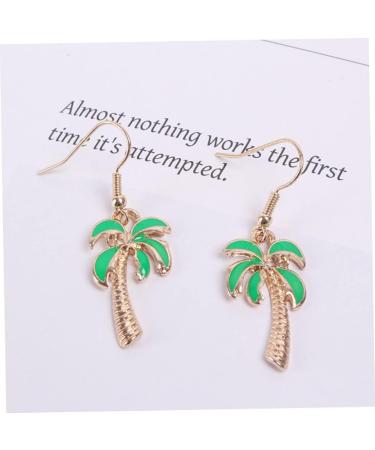 Delicate Green Coconut Tree Dangle Earrings for Women - Creative Miss Ear Jewelry - Buy Online on GoSupps.com