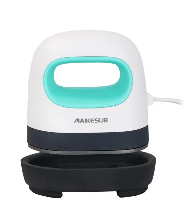MAIKESUB Mini Heat Press Machine Easy to Use for T Shirts Shoes Hats Small HTV Iron on Vinyl Projects Portable Heating Transfer Iron Green (Green)