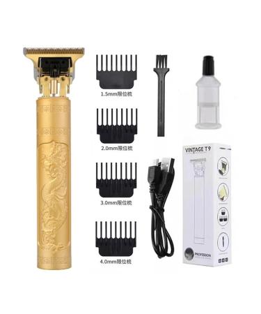 Razors T9 Home Hairdresser Remaining Battery Shows Hair Beard Trimmer Hair Salon Special Personal Care Small Home Appliances(ABS Gold Dragon)