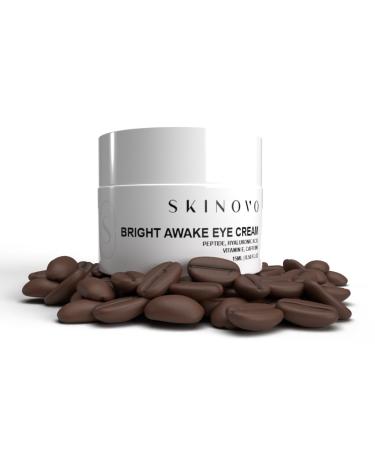 Skinovo Bright Awake Eye Cream with Peptides Hyaluronic Acid Caffeine & Vitamin E Hydrating & Firming Eye Treatment for Dark Circles Puffiness & Fine Lines - Buy Online on GoSupps.com