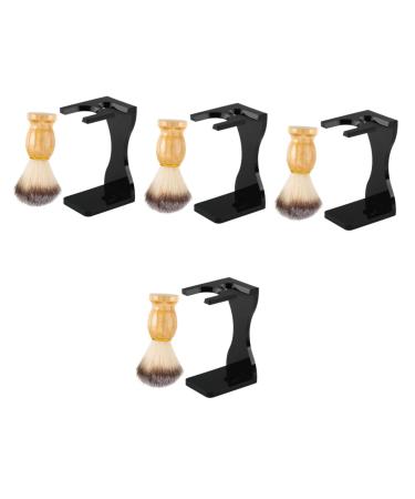 Minkissy 4 sets shaving set shaving brush and bowl of shaving cream facial salon fruits for men comfortable brackets for men black suit shaving brushes and owners