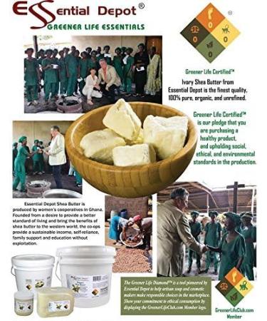 Essential Depot Shea Butter - Grade A - 16 oz - 1 lb - Organic - Unrefined - In Resealable Safety Sealed HDPE Jar - Buy Online on GoSupps.com