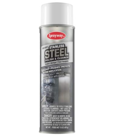 Sprayway SW841 Stainless Steel Cleaner and Polish, Protects and Preserves, Resists Streaks and Finger prints, 15 Oz