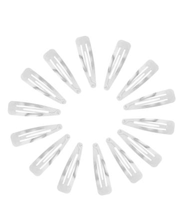 Topkids Accessories Large Hair Snap Clips Big Snap Clips Women Girls Kids Sectioning Slide Grip Fringe Styling Fine Hair Thick Hair Bendies Sleepies Epoxy (7cm/ 2.75" 12pc Silver)