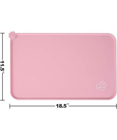 Juqiboom Silicone Pet Feeding Mat 18.5 x 11.5 Pink | Non Slip, Waterproof, Easy to Clean - Buy Online on GoSupps.com