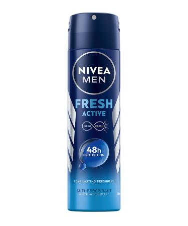 Nivea Mens Deodorant Spray Fresh Active 48H 150 Ml 5.07 Fl Oz (Pack of 1) Fresh