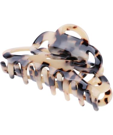 F Fityle Women's Vintage Hair Gripper Clip - Acrylic Hair Claw Stylish Leopard Design for Effortless Elegance - Buy Online on GoSupps.com
