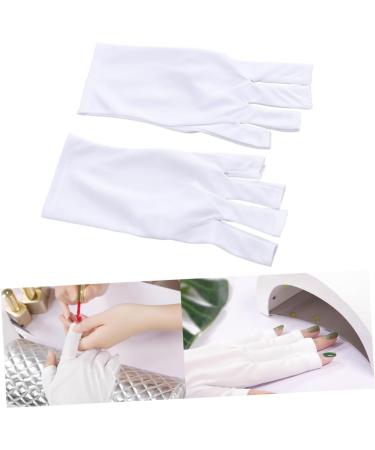 Ipetboom Manicure Glove 1 Pair Uv Shield Glove Chinese Wooden Pillow Anti Uv Glove Silicone Ear Display Half-Finger Gloves Gel Manicure Gloves Nail Cotton Glove White Anti-uv Cotton Gloves - Buy Online on GoSupps.com
