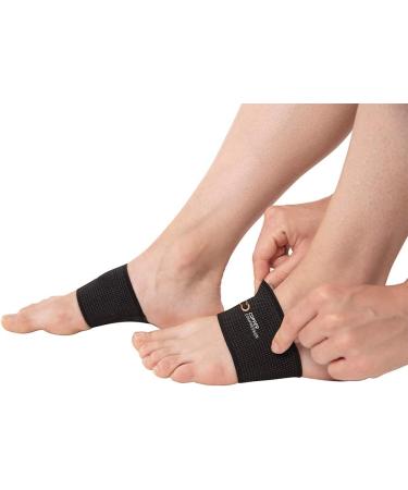 Copper Compression Arch Support Sleeves - Plantar Fasciitis Relief for Heel Spurs, Flat Feet, High Arches, Feet Pain - 1 Pair Black, One Size Fits All - Buy Online on GoSupps.com