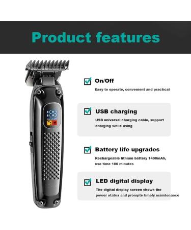 Professional Hair Clipper with LCD Display | Engraved Hair Trimmer for Men | 1400mAh Electric Hair Salon Pusher - Shop Now - Buy Online on GoSupps.com