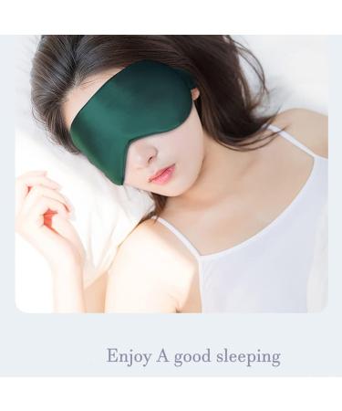 ECHOLLY Silk Sleep Eye Mask with Ear Plugs - Green Blackish Green | Comfortable Light Blocking Eye Mask for Men and Women | Ideal for Sleeping and Traveling - Buy Online on GoSupps.com