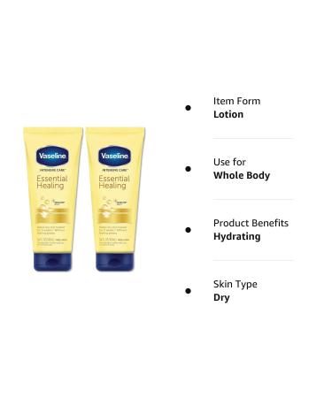 Vaseline Intensive Care Essential Healing Lotion 3.4oz (Pack of 2) - Moisturizing Skin Care - Buy Online on GoSupps.com