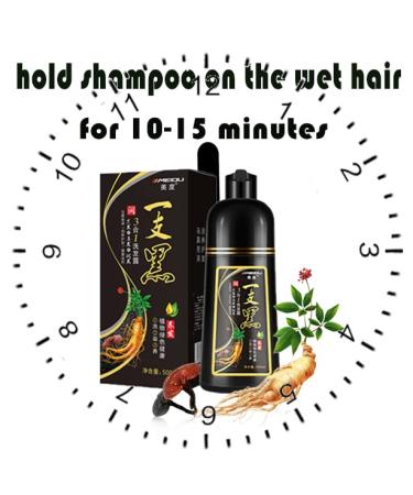 500ML MEIDU 3-in-1 Instant Black Hair Dye Shampoo with Herbal Ingredients - Fast Hair Coloring for Women & Men - 100% Grey Coverage - Buy Online on GoSupps.com
