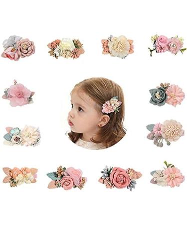 Vucdxop Girl Artificial Flower Hair Clips Set - Baby Hair Loop Clip Accessories | 3 Pieces Style C for Children - Buy Online on GoSupps.com
