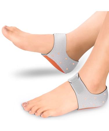 Plantar Fasciitis Heel Cups for Heel Pain  PORON - Made in USA  Heel Sleeves for Heel Pain Relief  Heel Spurs  Sore  Bruising Heel Protectors (Gray  W 11.5-15 / M 9-13) Gray W 11.5-15 / M 9-13