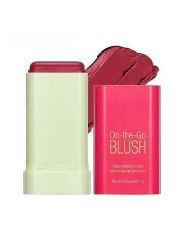 PICKX On-the-Go Makeup Blush Stick Tinted Moisture Stick Shadow Lips Cheek Blusher Creamy Makeup Long Lasting Natural Nude Makeup for All Skin (red)