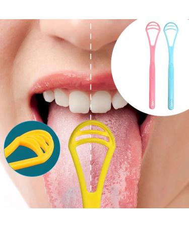 HugMiu Soft Silicone Tongue Scraper Cleaner - Premium Oral Care Tool for Bad Breath Relief - Pink - Buy Online on GoSupps.com
