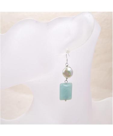 Earrings for Women White Coin Amazonite Silver Hook Earrings Hilarity Earrings for Women - Buy Online on GoSupps.com