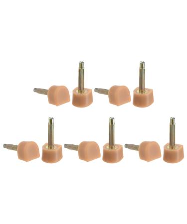 HARFINGTON 5 Pairs TPU High Heel Tips Shoes Replacement Tap Caps for Women High Heel Shoes 2.4mm Pin 7x7mm U-Shape Heel Repair Caps Beige 7x7mm Beige Gold Tone