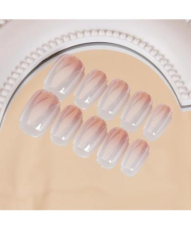 Buy Ombre Square Press on Nails - Short Chrome Acrylic Gel Nails for Women | 24 Pcs Gradation Manicure - Buy Online on GoSupps.com