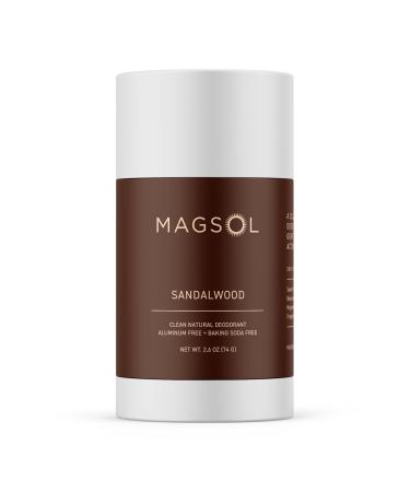 MAGSOL Natural Deodorant for Men & Women - Mens Deodorant with Magnesium - Perfect for Ultra Sensitive Skin, Aluminum Free Deodorant for Women, Baking Soda Free 3.2 oz (Sandalwood) - Buy Online on GoSupps.com