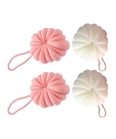 FRCOLOR 8 Pcs Pumpkin Bath Flowers Shower Loofah Shower Pouf Shower Puff Exfoliating Body Pad Body Sponges Body Cleaning Sponge Cute Scrubber Shower Srubber Mesh or Tennis Toddler Japanese