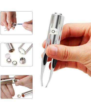 VOANZO 2-Piece LED Light Precision Tweezers Set for Eyebrow & Eyelash Care - Black & Red for Men & Women | International Shipping Available - Buy Online on GoSupps.com