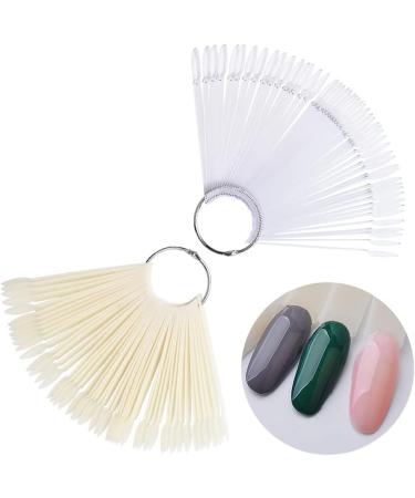 50Pcs Fan Shaped Nail Display Card | Round Head Polish Palettes | Nail Practice Tools - Buy Online on GoSupps.com