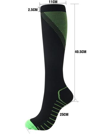 Jilibaba Compression Socks for Men & Women | Striped Knee High Sports Socks for Running Fitness & Travel - Buy Online on GoSupps.com