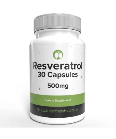Resveratrol Supplements 98% Purity | Powerful Antioxidant with Strong Absorption | 30 High Strength 500mg Capsules | Supports Anti Ageing Increased Energy Levels & Cell Repair (30) 30 count (Pack of 1)