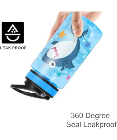 Home Tune Cute Shark Water Bottle for Kids - BPA Free 15oz with Leak Proof Flip Straw, Carry Loop, and Easy Clean Design - Buy Online on GoSupps.com