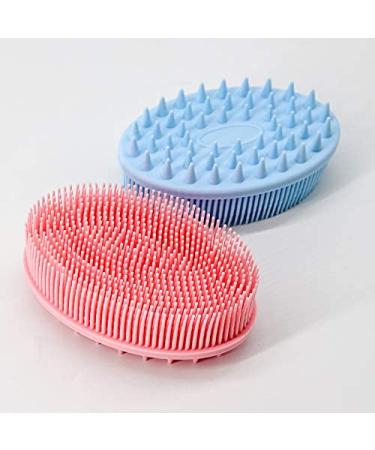 2-in-1 Exfoliating Silicone Body Scrubber & Shower Brush - Black | Gentle Skin Exfoliation, Face & Body Massage, Improve Blood Circulation - Buy Online on GoSupps.com