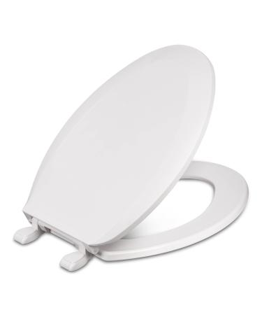 Centoco 1600-001 Elongated Plastic Toilet Seat, Standard Economy Model, White White Elongated Standard
