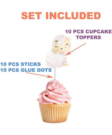 10 pcs Sheep Cupcake Toppers - Adorable Sheep Cake Decorations for Whimsical Celebrations - Buy Online on GoSupps.com